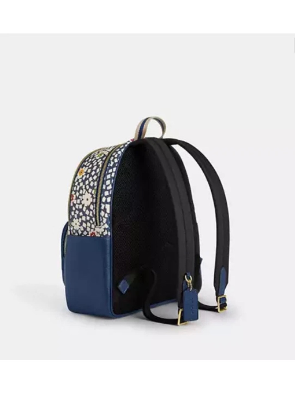 Coach Navy Floral Mosaic Mini Backpack - Picture 3 of 6